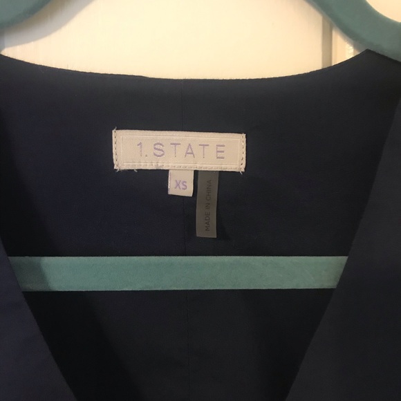 EUC 1. State peplum cutout tank top navy xs - Picture 3 of 8